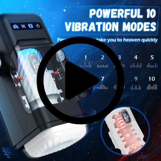 Robo-Lover: Automatic Vibration Heated Blowjob Machine with Cell Phone Holder with Realistic Vagina Masturbation Cup