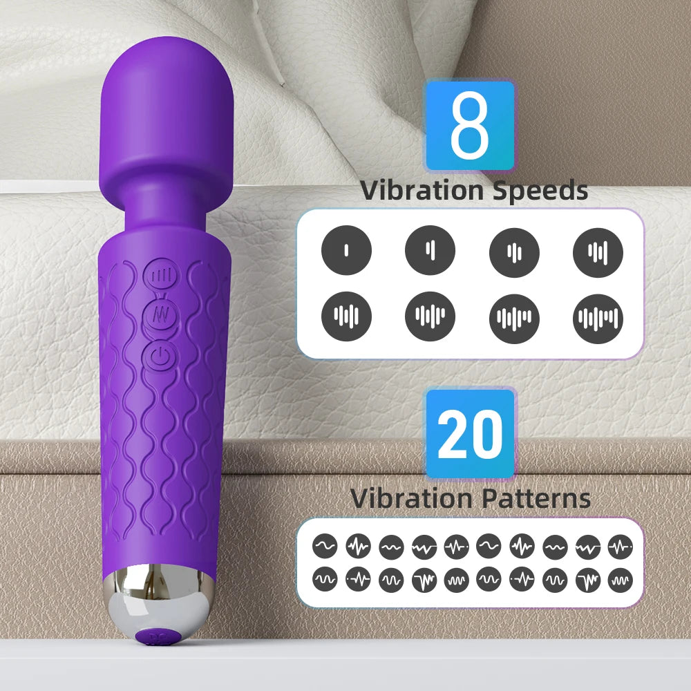 Ultimate Magic Wand: Powerful G-Spot & Clitoral Vibrator – 20 Modes & 8 Intensities