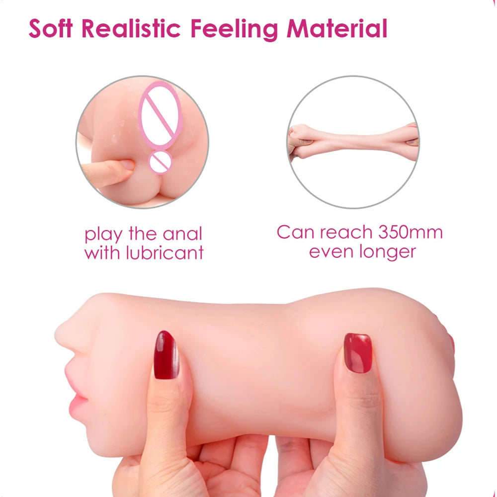 3-in-1 Discreet Male Stimulation Toy | Multipurpose Silicone Pleasure Device