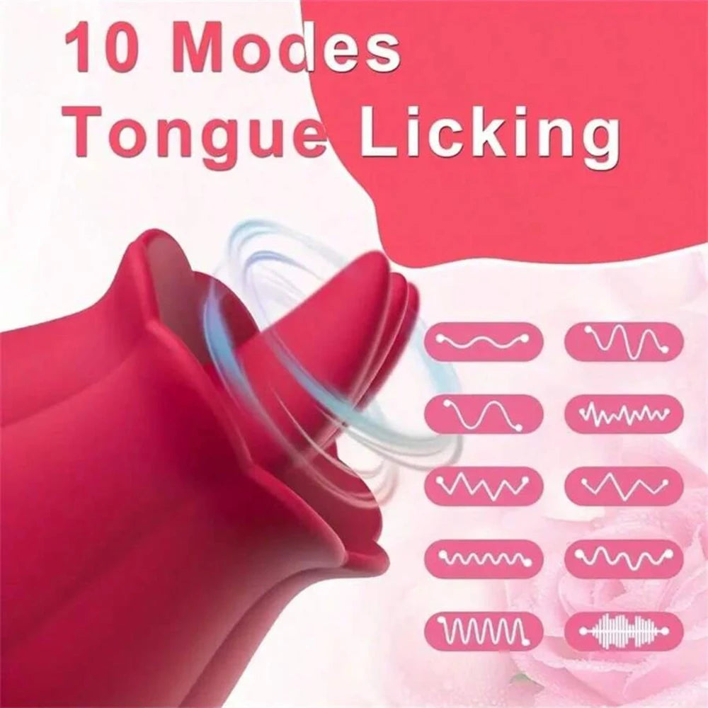 Rose Kiss Swinging Tongue Vibrator